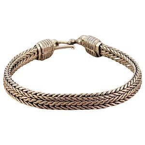 Sterling Woven Braided India Made Bracelet